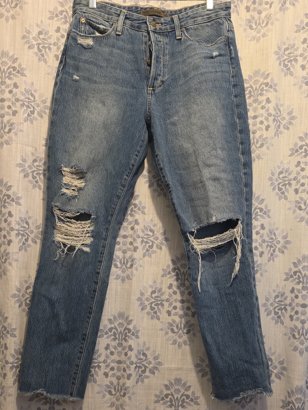 Joe's Jeans Distressed Boyfriend Jeans in Light Blue